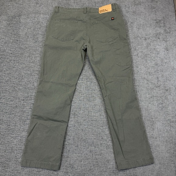 Eddie Bauer Utility Pants Men's 34x32 (36x30) Green Stretch Canvas Ultra Durable - Picture 6 of 10